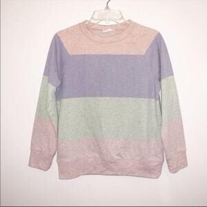 Storia Pastel Colorblock Striped Sweatshirt
